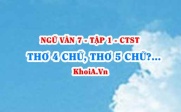 Thơ 4 chữ, Thơ 5 chữ là gì? Hình ảnh trong thơ là gì? Ngữ Văn...